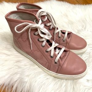 pink gucci high top trainers